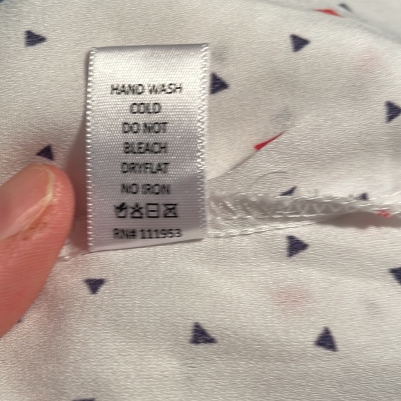 Active USA White with Red & Blue Triangles Long Sleeve or Button Up 3/4 Sleeve S - Picture 13 of 16